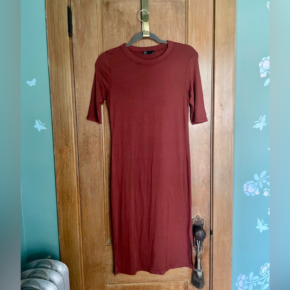 Rust t shirt dress